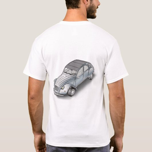 2CV Citroen Exploded view T-shirt (Achterkant)