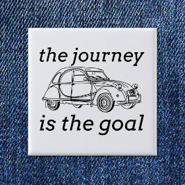 2CV Deux Chevaux De reis is het doel Vierkante Button 5,1 Cm