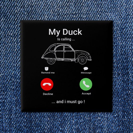 2CV Deux Chevaux Funny Smartphone Briefkaart Vierkante Button 5,1 Cm