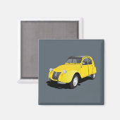 2CV (deux chevaux) geel Magneet (Voorkant / Achterkant)