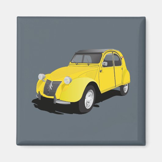 2CV (deux chevaux) geel Magneet (Voorkant)