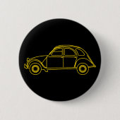 2CV Deux Chevaux Gele Blauwdruk Ronde Button 5,7 Cm (Voorkant)