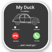 2CV Deux Chevaux Grappige Smartphone Sticker (Voorkant)