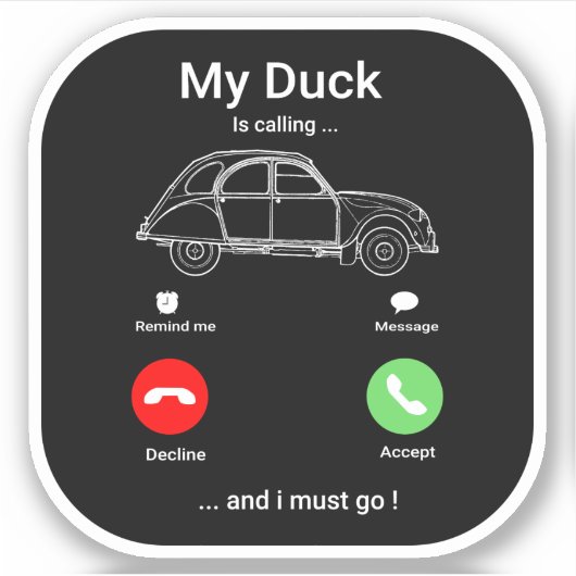 2CV Deux Chevaux Grappige Smartphone Sticker (Voorkant)