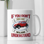 2CV Deux Chevaux Oldtimer Je zult het nooit begrij Koffiemok<br><div class="desc">Introductie van onze boeiende witte koffie mok, versierd met een ontwerp dat eer bewijst aan de diepgaande verbinding die wordt gedeeld door liefhebbers van klassieke auto's. Dit ingewikkelde meesterwerk begint met een gewaagde proclamatie in vurig rood, "Als je het niet doet", werpend een opvallende blauwe schaduw. Hieronder toont een spandoek...</div>