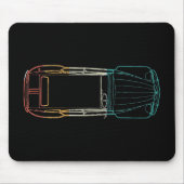 2cv Deux Chevaux Rainbow Blauwdruk Muismat (Voorkant)