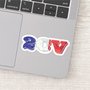 2CV Deux Chevaux Rood Wit Blauw Franse vlag Sticker
