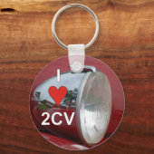 2CV Ente Scheinwerfer Ik hou van Sleutelhanger (Voorkant)