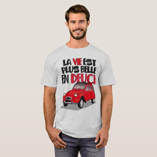2cv Het leven is mooi T-shirt (Voorkant volledig)