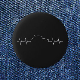 2CV Oldtimer Auto Hartslag Pulse Frequency Ronde Button 5,7 Cm