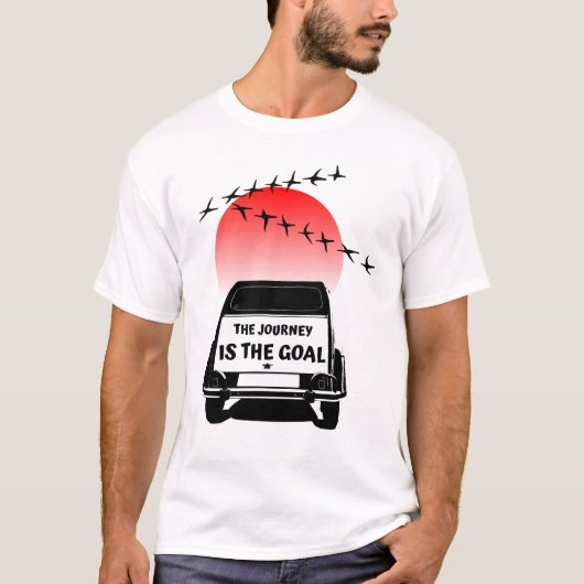 2CV Oldtimer Sunset - De reis is het doel T-shirt (Voorkant)