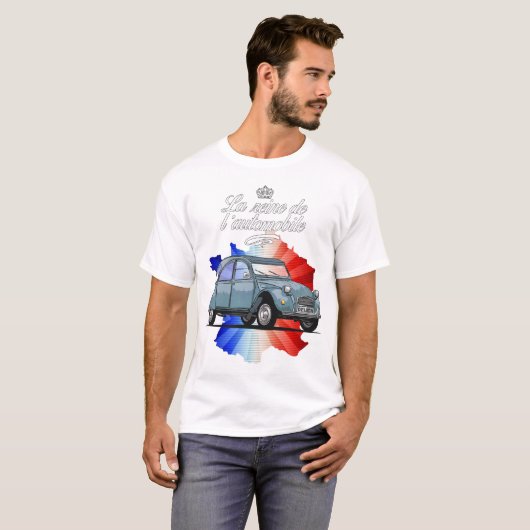 2CV Reine de l'Auto T-shirt (Voorkant volledig)