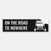 2CV 'ROAD TO NOWHERE' BUMPER STICKER (Voorkant)