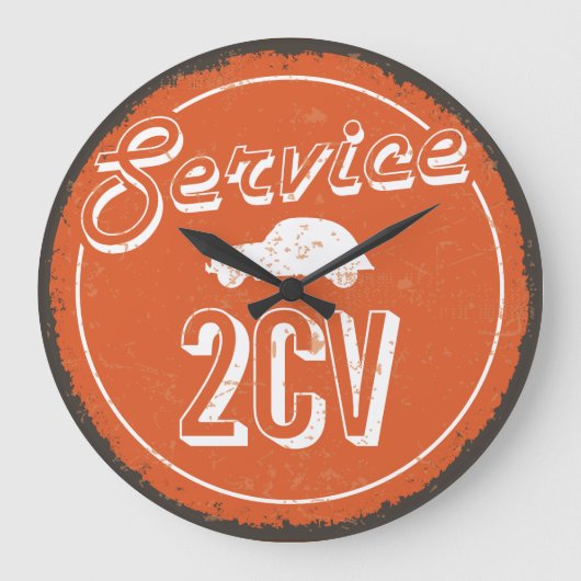 2CV Service Vintage Grote Klok (Voorkant)