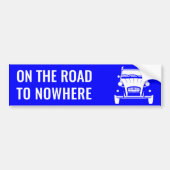 2CV 'WEG NAAR NIETS'-BUMPERSTICKER BUMPERSTICKER (Voorkant)