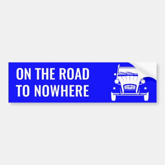 2CV 'WEG NAAR NIETS'-BUMPERSTICKER BUMPERSTICKER (Voorkant)