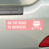 2CV 'WEG NAAR NIETS'-BUMPERSTICKER BUMPERSTICKER (Op auto)