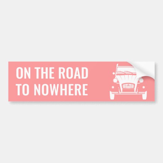 2CV 'WEG NAAR NIETS'-BUMPERSTICKER BUMPERSTICKER (Voorkant)