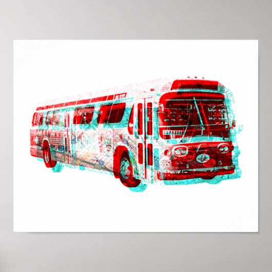 2D AC Transit Bus Old School Poster (Voorkant)