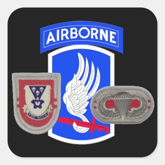 2D BATTALION 503D INFANTRY 173RD LUCHTBORNE STICKE VIERKANTE STICKER (Voorkant)