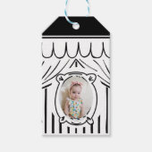 2D Birthday Party Comic Style Foto Cadeaulabel (Voorkant)