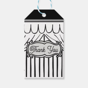 2D Birthday Party Comic Style Hartelijk dank Cadeaulabel