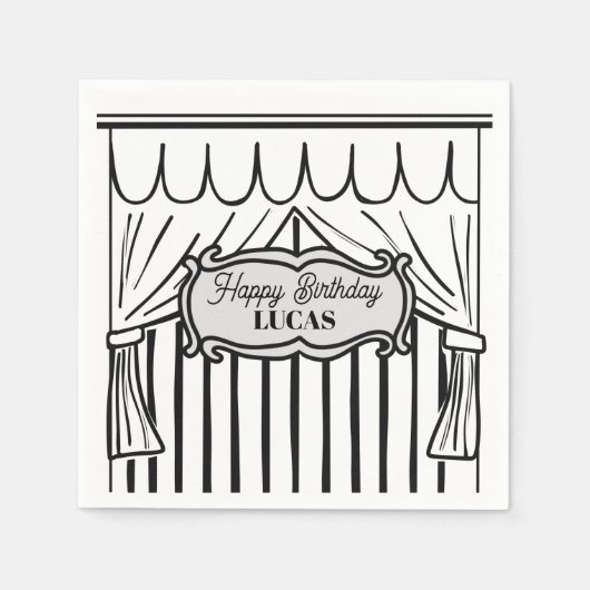 2D Birthday Party Comic Style Servet (Voorkant)