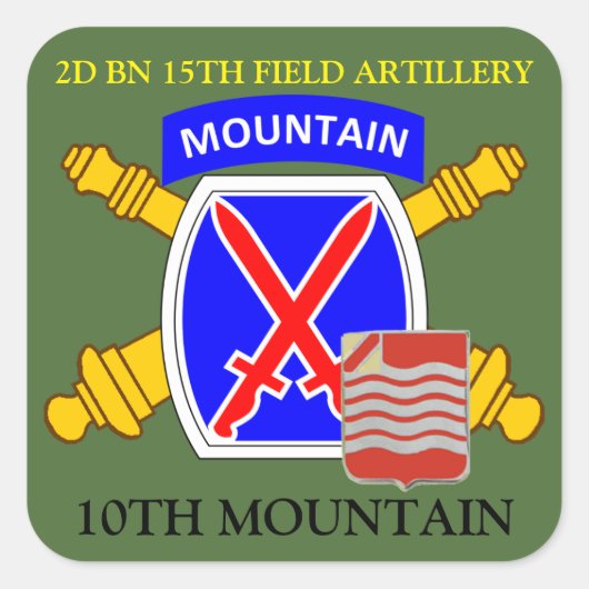 2D BN 15TH FIELD ARTILLERY 10TH MOUNTAIN STICKERS (Voorkant)