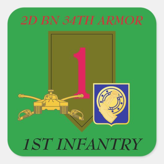 2D BN 34E PANTSERING 1E INFANTERIE STICKERS (Voorkant)