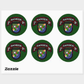 2d BN, 75e Ranger Regiment - Luchtvaart Ronde Sticker (Vel)