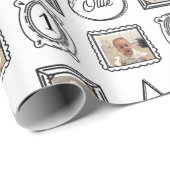 2D Comic Style Picture Frame Birthday Cadeaupapier (Rol Hoek)