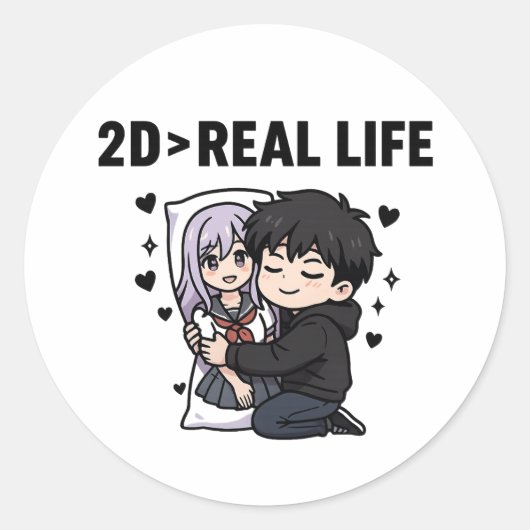 2D > Echt Leven Ronde Sticker (Voorkant)