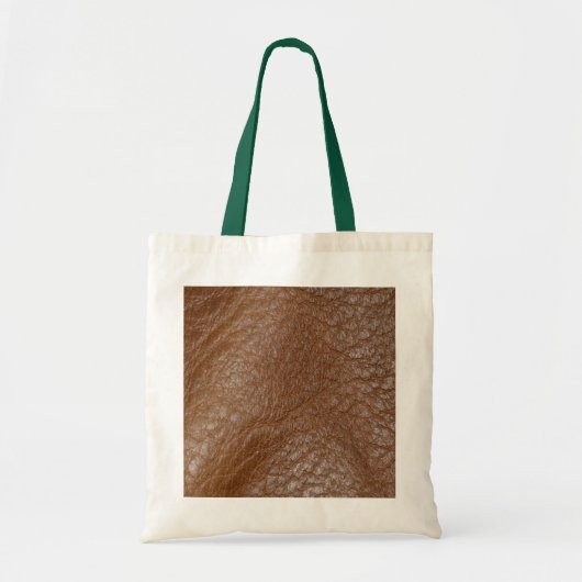 2D Foto-gesampled Mid Brown Leather-look Design Tote Bag (Voorkant)