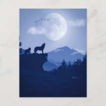 2D Howling wolf landschap