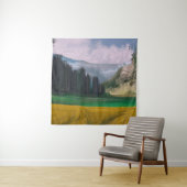 2d illustratie. Aardoliekschilderkunst. Platteland Wandkleed (In situ)