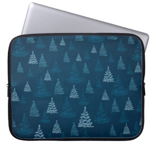 2d illustratie. Abstracte sneeuwvlokken. Heilige C Laptop Sleeve