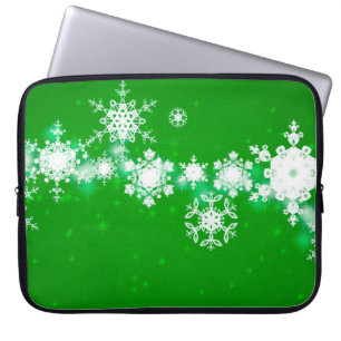 2d illustratie. Sneeuwvlokken op de achtergrond. H Laptop Sleeve