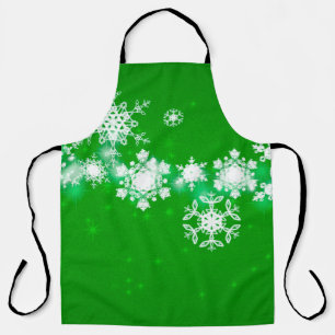 2d illustratie. Sneeuwvlokken op de achtergrond. H Schort