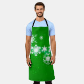 2d illustratie. Sneeuwvlokken op de achtergrond. H Schort (Gedragen)