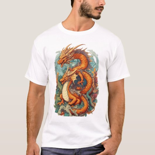 2D-illustratiestijl van Dragons T-shirt (Voorkant)