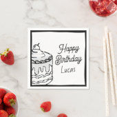 2D-jongens Tweede verjaardag Combostijl Servet (Insitu)