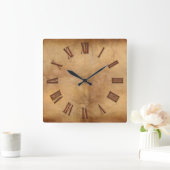 2D Koper op Parchment-effect Moderne Kunstklok Vierkante Klok (Huis)