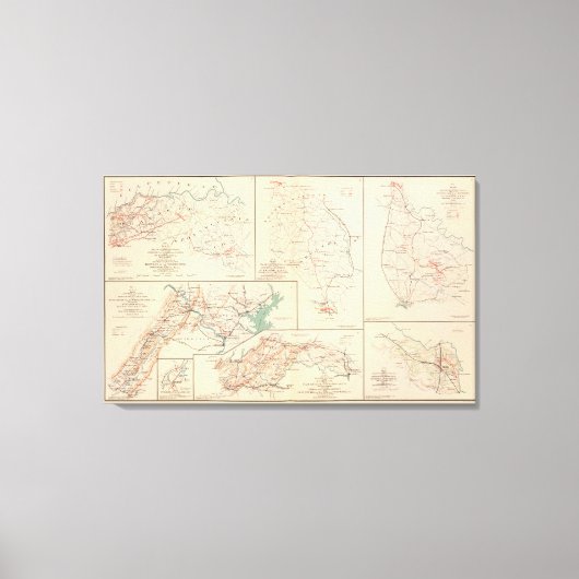 2d Korps AN Va, kampen, picknuppels, routes Canvas Afdruk (Voorkant)