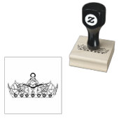 2D Queen of Hearts kroontiara rubberen stempel (Gestempeld)