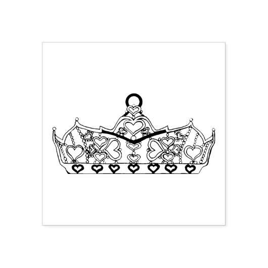 2D Queen of Hearts kroontiara rubberen stempel