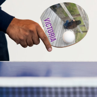 2D Retro Colorful Lettering Name and Photo Tafeltennisbatje