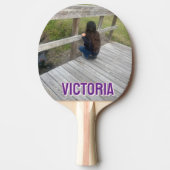 2D Retro Colorful Lettering Name and Photo Tafeltennisbatje (Voorkant)