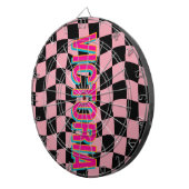 2D Retro Colorful Lettering Name Pink Black Dartbord (Voorkant Rechts)
