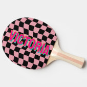 2D Retro Colorful Lettering Name Pink Black Tafeltennisbatje (Zijkant)