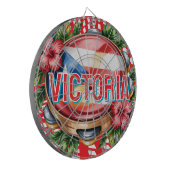2D Retro Colorful Lettering Puerto Rican Dartbord (Voorkant Links)